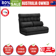 Lounge Sofa Bed Floor Recliner 2 seater Chaise Chair Folding Charcoal
