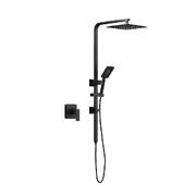 10" Rain Shower Head Set Square Handheld With Shower Mixer Tap Black