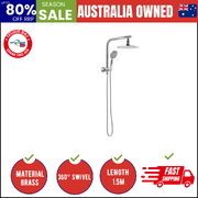 10" Rain Shower Head Set Round 3-Mode Handheld Shower Gooseneck Chrome