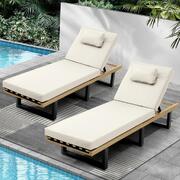 2X Sun Lounge Outdoor Lounger Patio Furniture Setting Day Bed Garden