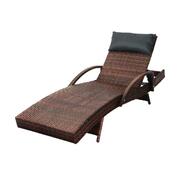 Outdoor Sun Lounger Wicker Lounge Day Bed Sofa Patios Setting Furniture