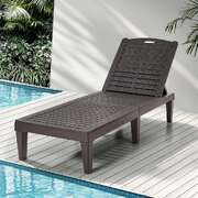 Adjustable Sun Lounge Patio Chair Brown | EXTG