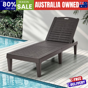 Adjustable Sun Lounge Patio Chair Brown | EXTG