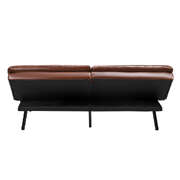 Sofa Bed 3-Seater Convertible Leather Brown