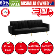 3-Seater Sofa Bed Couch Convertible Lounge Recliner Sofabeds Velvet