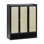 Shoe Storage Cabinet 3 Doors Rattan Style