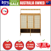 Shoe Storage Cabinet Shoes Rack Organiser Shelf 3 Door w/ Hanging Hooks