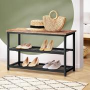 Shoe Cabinet Bench Shoes Rack Shelf Storage 3-Tier Industrial Furniture