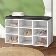 Shoe Cabinet Bench Organiser Shoe Rack Storage Padded Seat Wooden Shelf