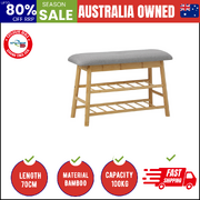 Shoe Storage Bench Bamboo Shoes Rack Cabinet Shelf Organiser Stool 70cm