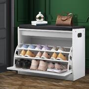 Maximize Your Shoe Storage with the Elegant White Shoe Cabinet Bench