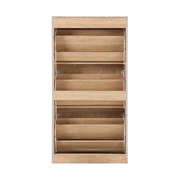 Shoe Cabinet 3 Compartment with Rows Rattan Doors