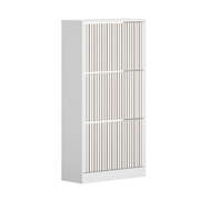 Shoe Rack Storage Cabinet 3 Compartments White