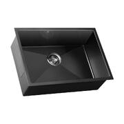 Kitchen Sink Stainless Steel Bathroom Laundry Basin Single Black 60X45CM