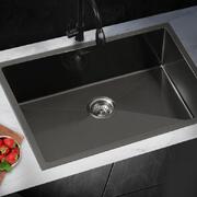 Kitchen Sink Stainless Steel Bathroom Laundry Basin Single Black 70X45CM