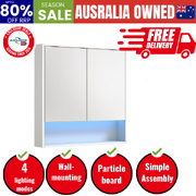 Bathroom Mirror Cabinet LED Wall Storage 750x750mm