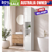 Bathroom Cabinet Storage High Gloss Cupboard Toilet White