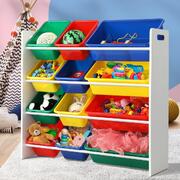 Neatly Organize Your Kids Toys: 12-Bin Display Shelf Storage Rack