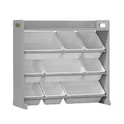 Kids Toy Storage Organiser 9 Bin Bookshelf Shelf Unit for Playroom Grey