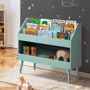 Kids Bookshelf Toy Storage 3-Tier Green | EXTG