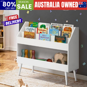 Kids Bookshelf Children Bookcase Organiser Toy Shelf White