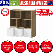 Kids Storage Organiser Cabinet With Removable Box Natural
