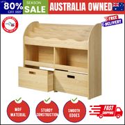 Kids Bookshelf Toy Storage Box Organiser Display Shelf Natural