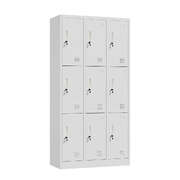 9 Door Locker Cabinet Steel Cupboard White | EXTG