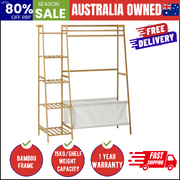 Open Wardrobe with Hanging Rail and Laundry Bag