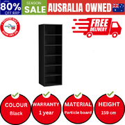 Wardrobe Shelf Unit Clothes Storage Cabinet 6 Shelves Organiser Black