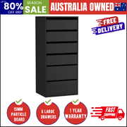 Wardrobe Shelf Unit 6 Chest of Drawers Clothes Storage Cabinet Black