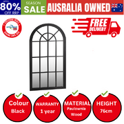 Window Mirror Arched Wall Mirrors 76x51cm Black