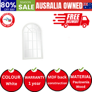 Window Mirror Arched Wall Mirrors 76x51cm Wooden White
