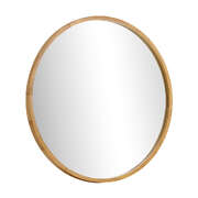 Wall Mirror with Wood Frame 60cm Round