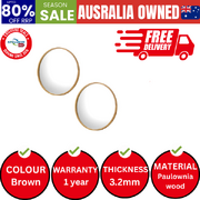Wall Mirrors Round 50cm Wooden Set of 2