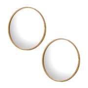 Wall Mirrors Round 60cm Wooden Set of 2