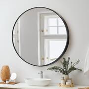 Wall Mirrors Round Makeup Mirror Vanity Home Decorative Black 80cm