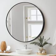  Wall Mirrors Round Large Makeup Mirror Vanity Home Decro 90cm Black