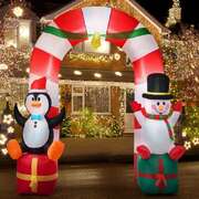 2.6M Christmas Inflatable Archway with LED Lights Holiday Outdoor Decor