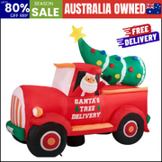 2.2M Christmas Inflatable Santa Truck with LED Lights Holiday Outdoor Decor