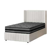 Bed Frame with Mattress Set King Single Gas Lift Boucle BILY