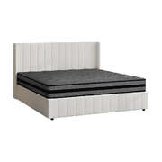 Bed Frame with Mattress Set Queen Size Gas Lift Boucle BILY