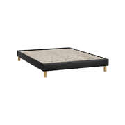 Bed frame Double Size Bed Base Black Leather