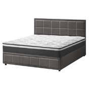 Bed Frame With Mattress Set King Size Gas Lift Grey BOSS