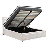 Bed Frame With Mattress Set King Single Gas Lift White BOSS