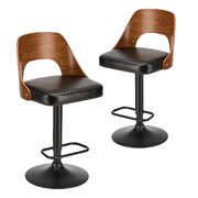 4x Modern PU Leather Gas Lift Bar Stools for Kitchen Island & Counter