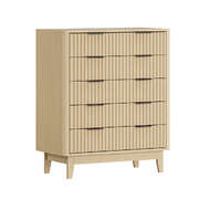 5 Chest of Drawers Dressers Tallboy Stripe Natural