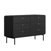 6-Drawer Chest of Drawers Tallboy Storage Cabinet Dresser Black