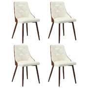 4x Dining Chairs Kitchen Lounge PU Leather White Modern Comfortable Seats