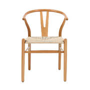 Set of 4 Wooden Dining Chair Wishbone Shaped Chair
